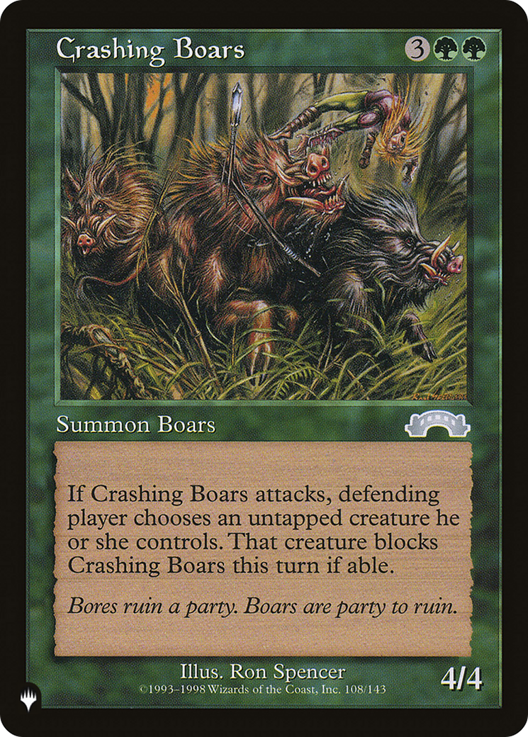 Crashing Boars [The List] | Fandemonia Ltd