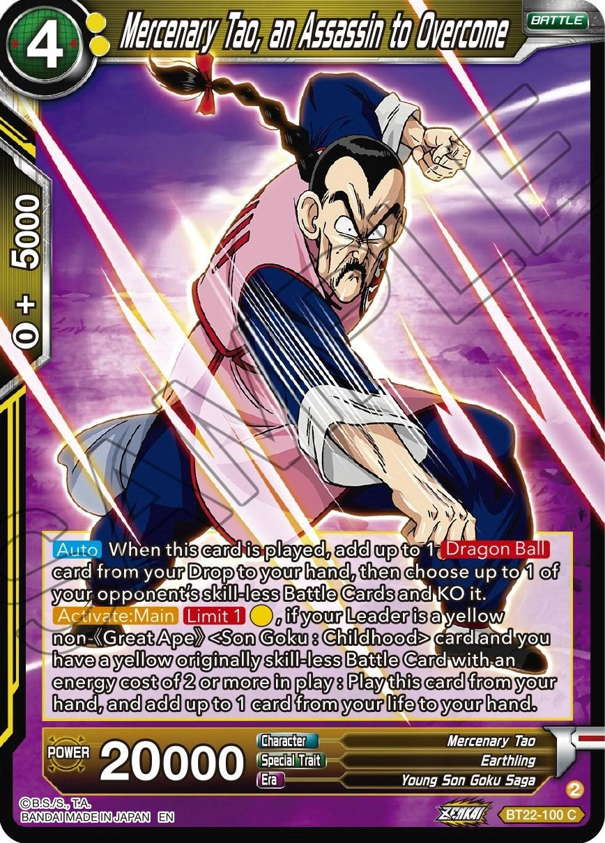 Mercenary Tao, an Assassin to Overcome (BT22-100) [Critical Blow] | Fandemonia Ltd