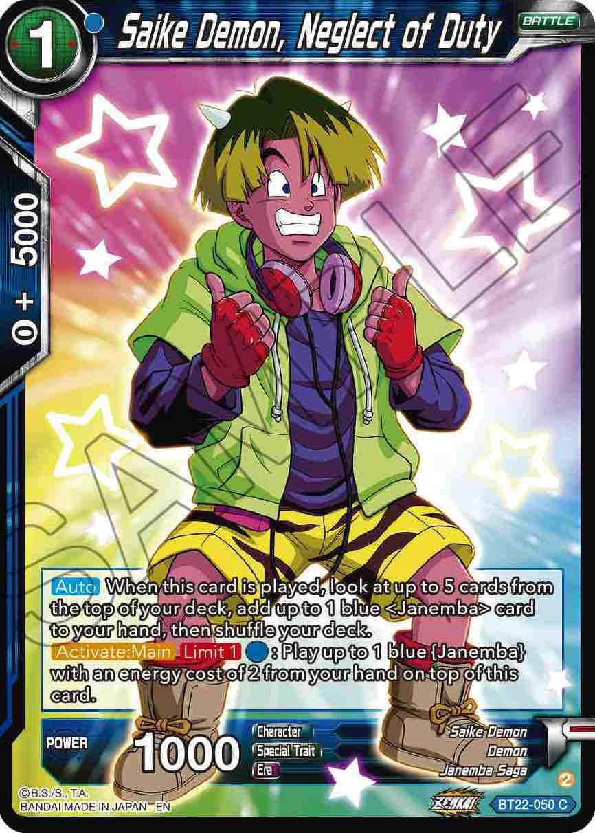 Saike Demon, Neglect of Duty (BT22-050) [Critical Blow] | Fandemonia Ltd