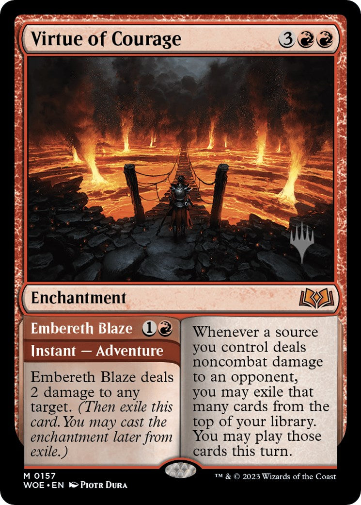 Virtue of Courage //Embereth Blaze (Promo Pack) [Wilds of Eldraine Promos] | Fandemonia Ltd