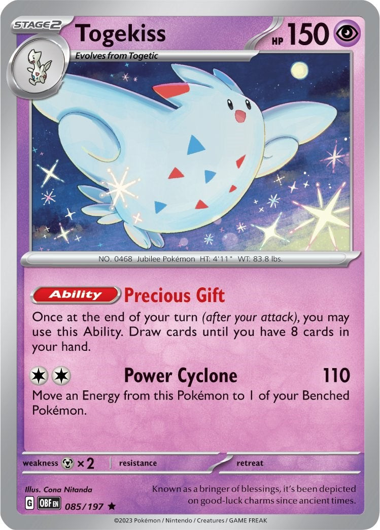 Togekiss (085/197) (Theme Deck Exclusive) [Scarlet & Violet: Obsidian Flames] | Fandemonia Ltd