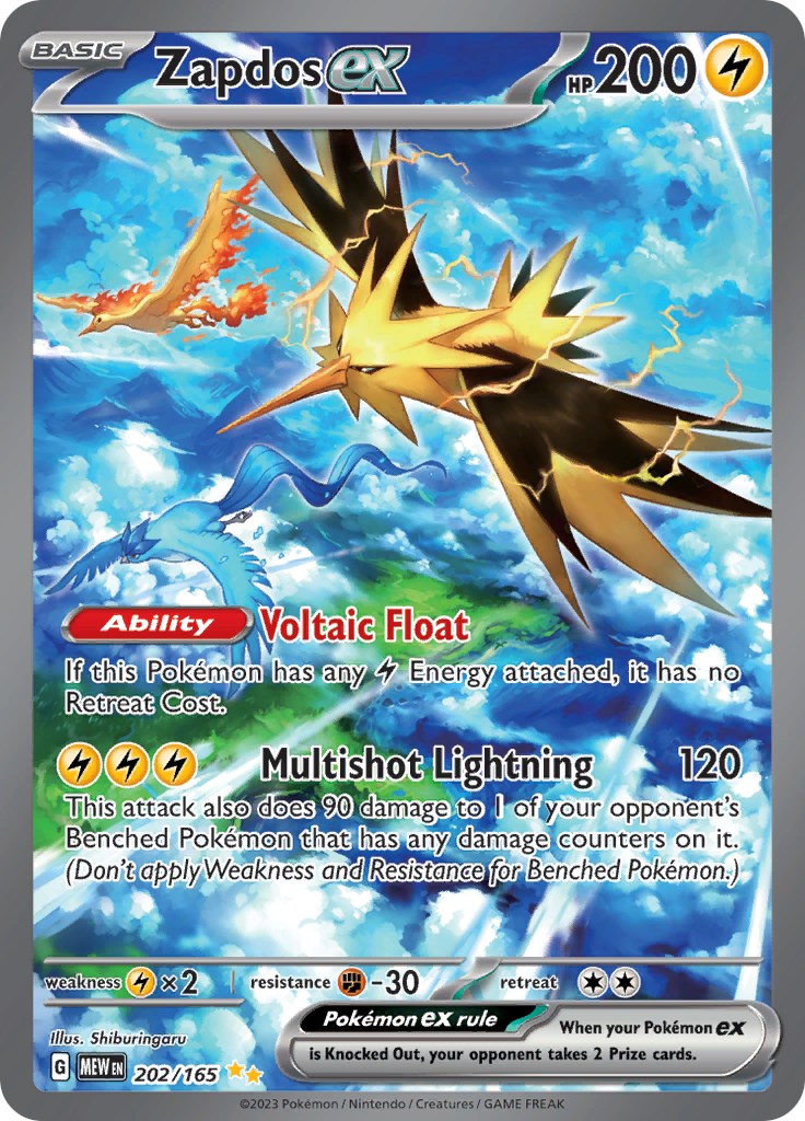 Zapdos ex (202/165) [Scarlet & Violet 151] | Fandemonia Ltd