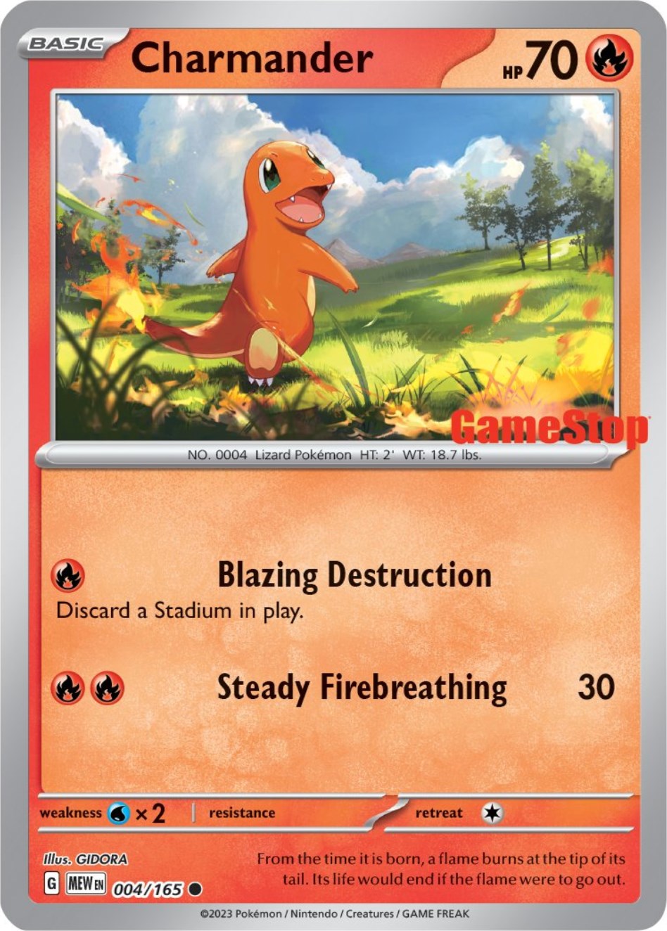 Charmander (004/165) (GameStop Exclusive) [Scarlet & Violet 151] | Fandemonia Ltd
