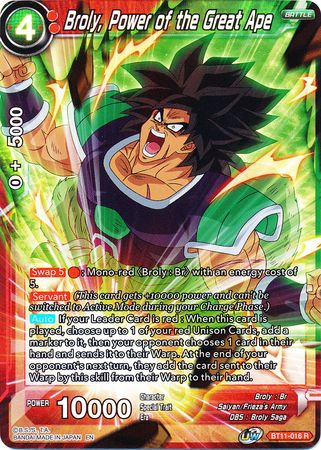Broly, Power of the Great Ape (BT11-016) [Vermilion Bloodline 2nd Edition] | Fandemonia Ltd