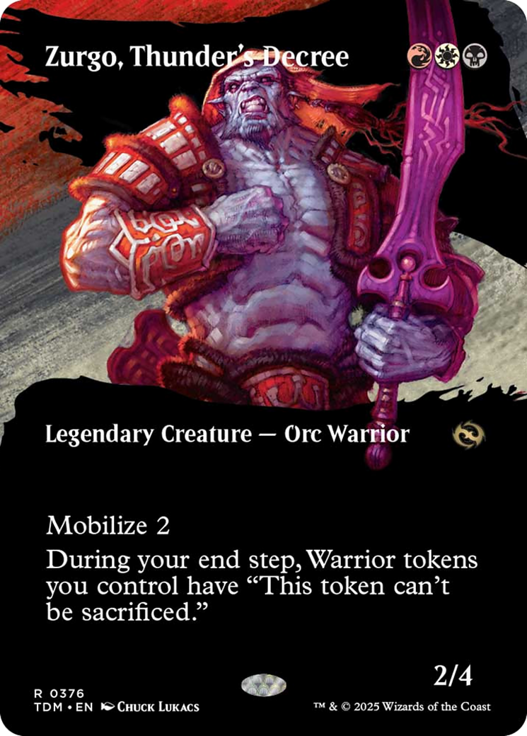 Zurgo, Thunder's Decree (Borderless) [Tarkir: Dragonstorm] | Fandemonia Ltd