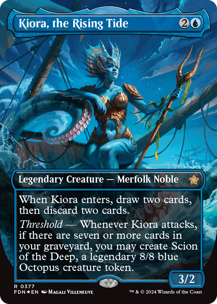 Kiora, the Rising Tide (Borderless) (Mana Foil) [Foundations] | Fandemonia Ltd