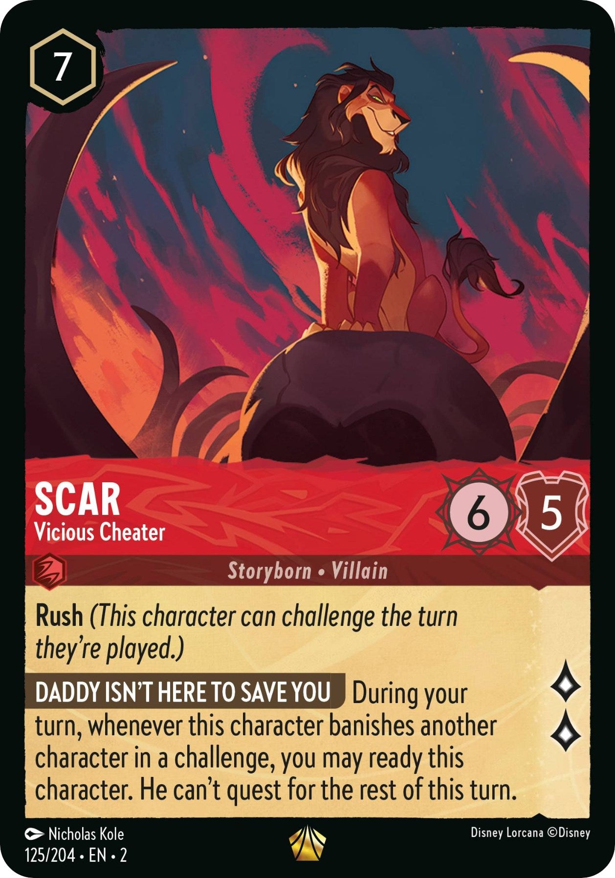 Scar - Vicious Cheater (125/204) [Rise of the Floodborn] | Fandemonia Ltd
