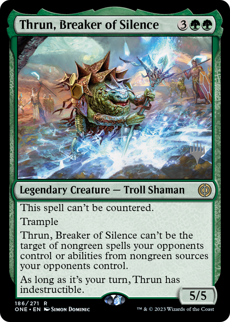 Thrun, Breaker of Silence (Promo Pack) [Phyrexia: All Will Be One Promos] | Fandemonia Ltd