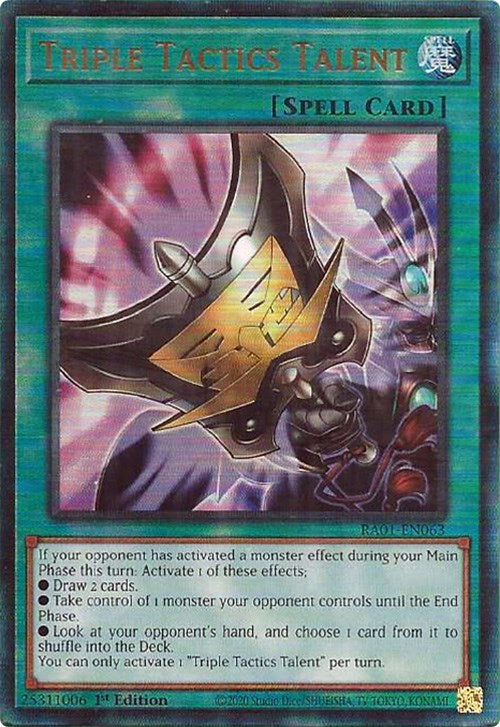 Triple Tactics Talent [RA01-EN063] Prismatic Ultimate Rare | Fandemonia Ltd