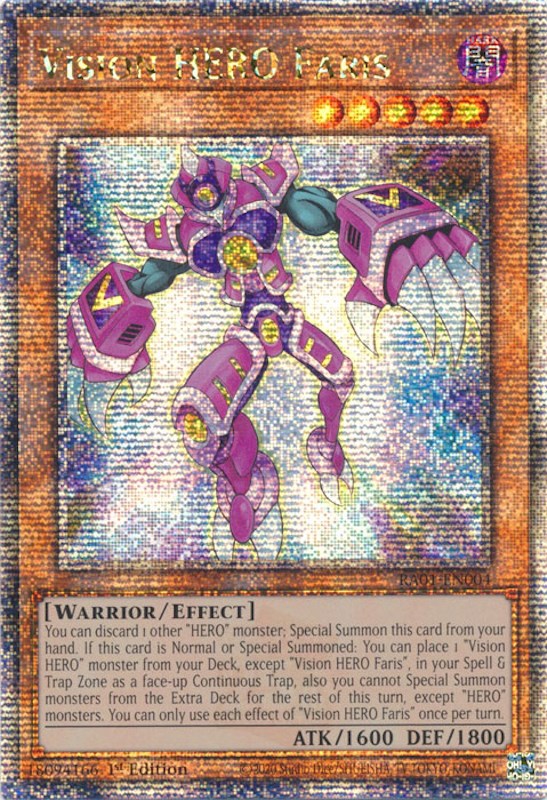 Vision HERO Faris [RA01-EN004] Quarter Century Secret Rare | Fandemonia Ltd