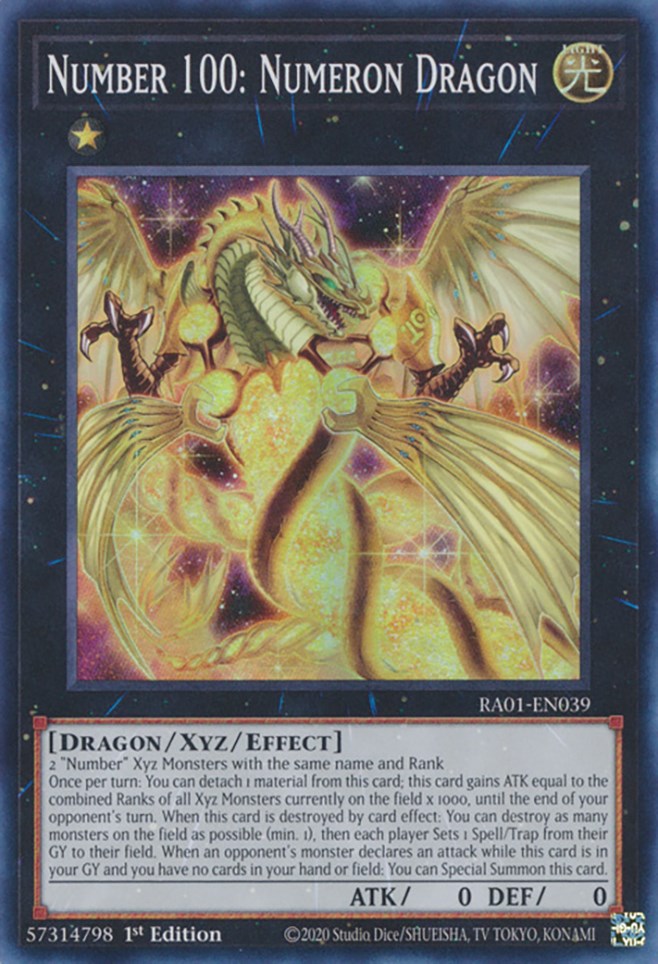 Number 100: Numeron Dragon [RA01-EN039] Super Rare | Fandemonia Ltd