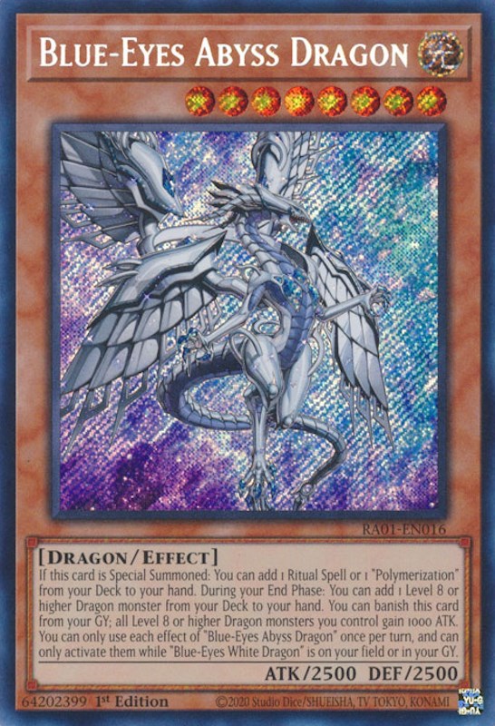 Blue-Eyes Abyss Dragon [RA01-EN016] Secret Rare | Fandemonia Ltd