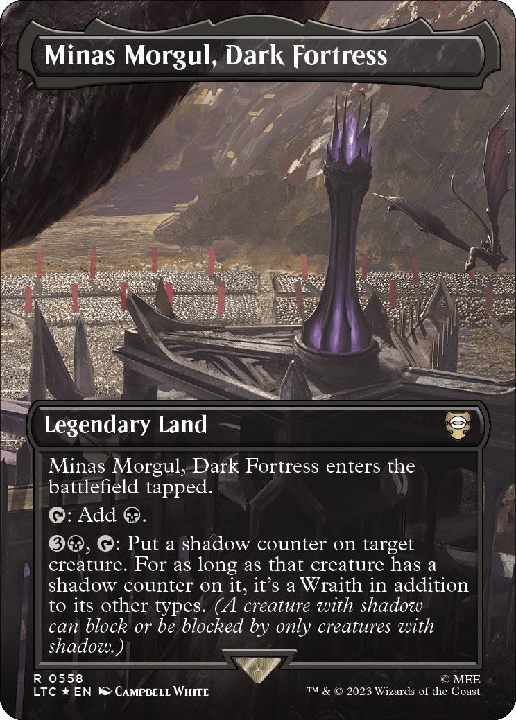 Minas Morgul, Dark Fortress (Borderless) (Surge Foil) [The Lord of the Rings: Tales of Middle-Earth Commander] | Fandemonia Ltd