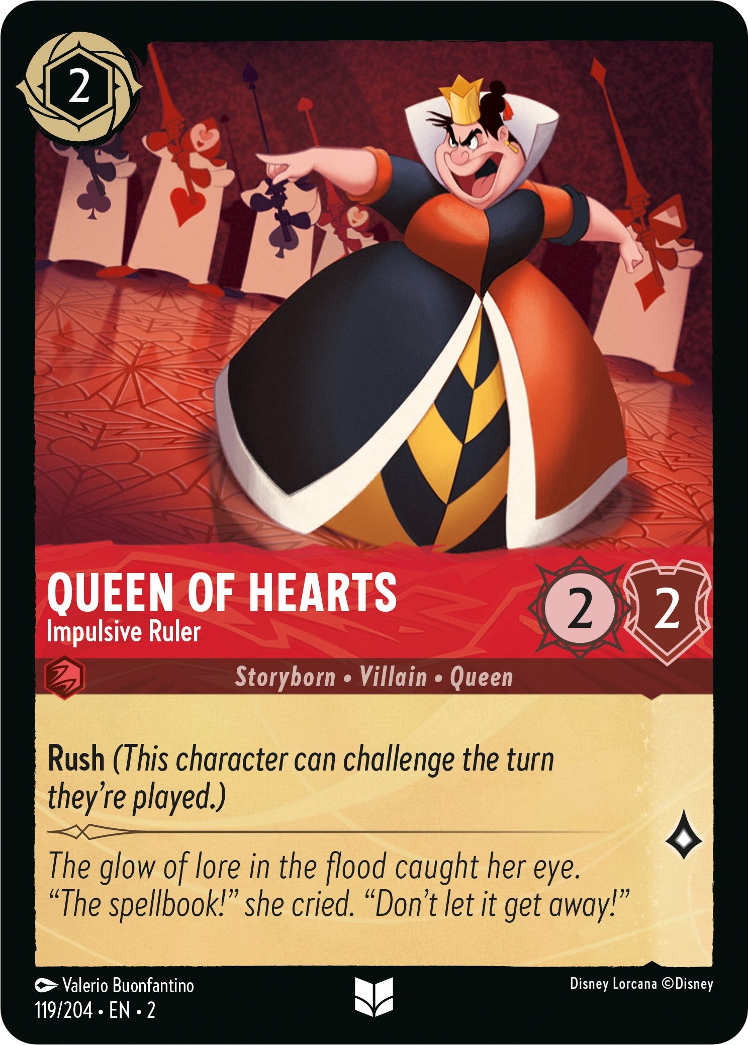 Queen of Hearts - Impulsive Ruler (119/204) [Rise of the Floodborn] | Fandemonia Ltd