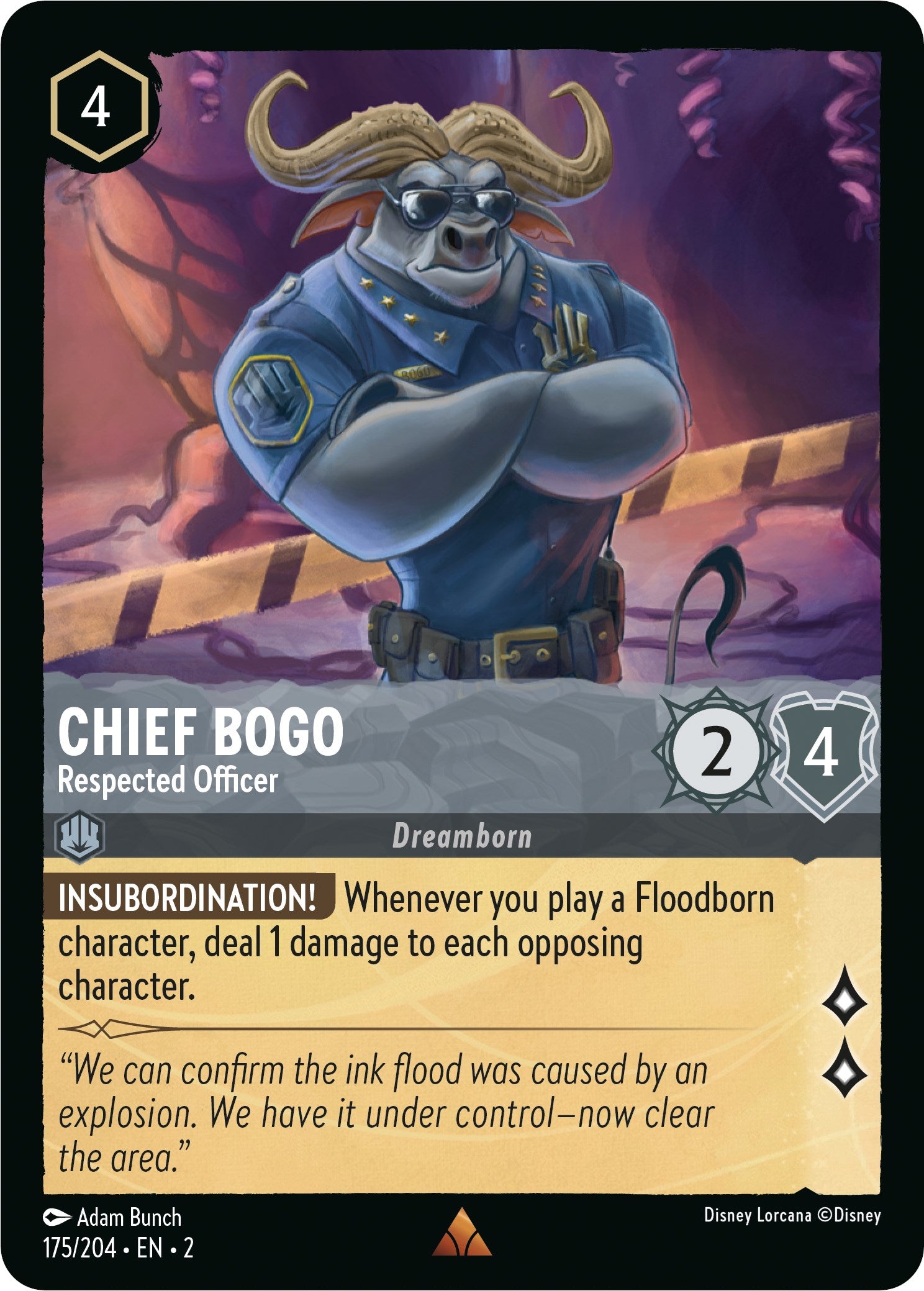 Chief Bogo - Respected Officer (175/204) [Rise of the Floodborn] | Fandemonia Ltd
