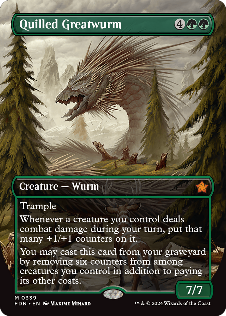 Quilled Greatwurm (Borderless) [Foundations] | Fandemonia Ltd