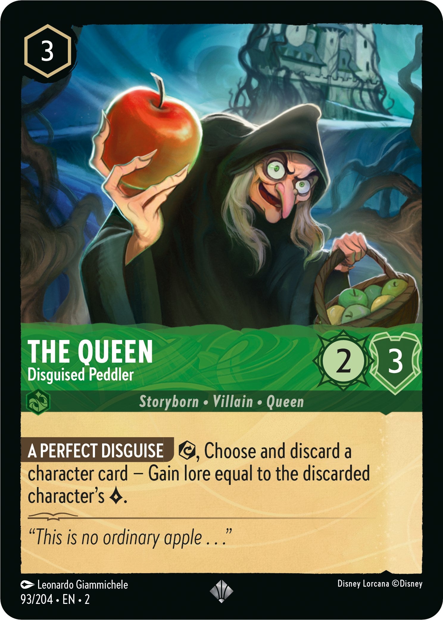 The Queen - Disguised Peddler (93/204) [Rise of the Floodborn] | Fandemonia Ltd