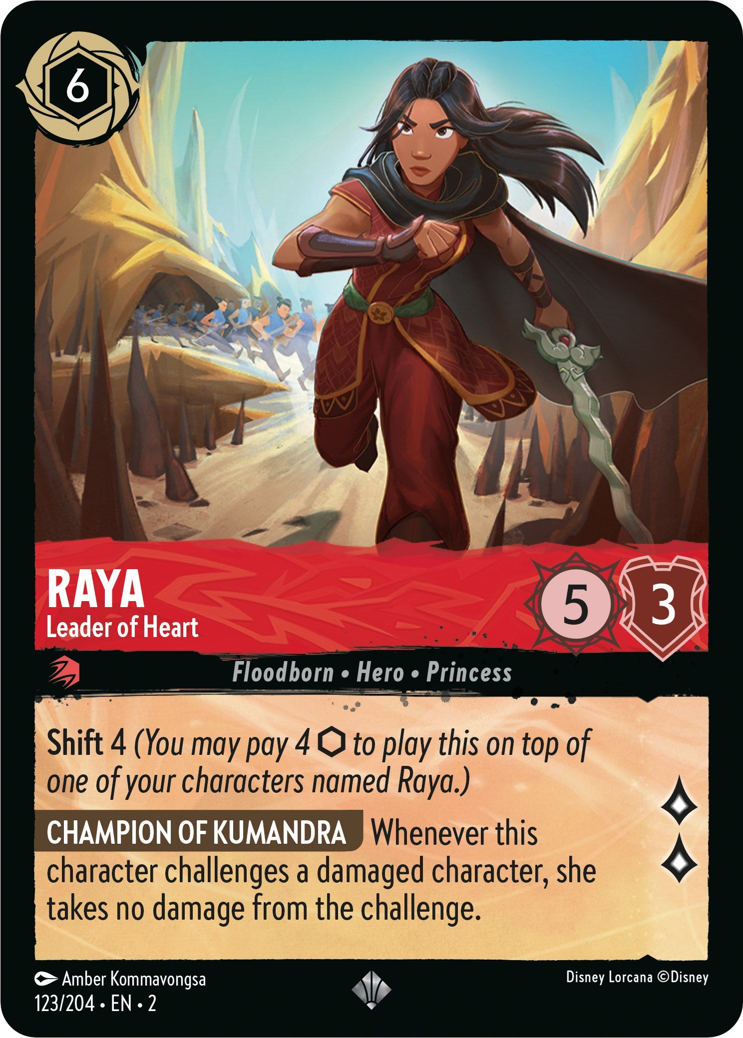Raya - Leader of Heart (123/204) [Rise of the Floodborn] | Fandemonia Ltd