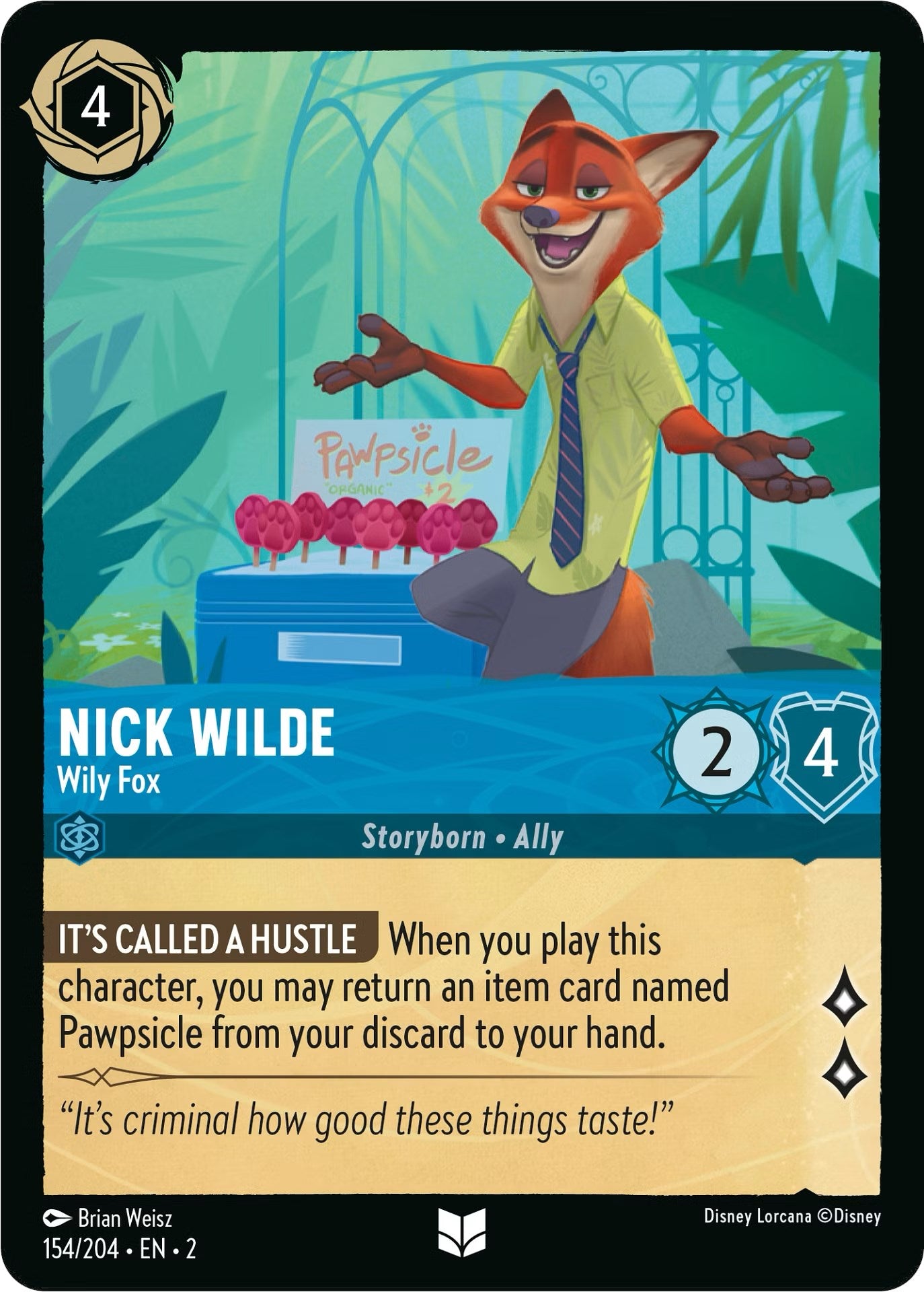 Nick Wilde - Wily Fox (154/204) [Rise of the Floodborn] | Fandemonia Ltd