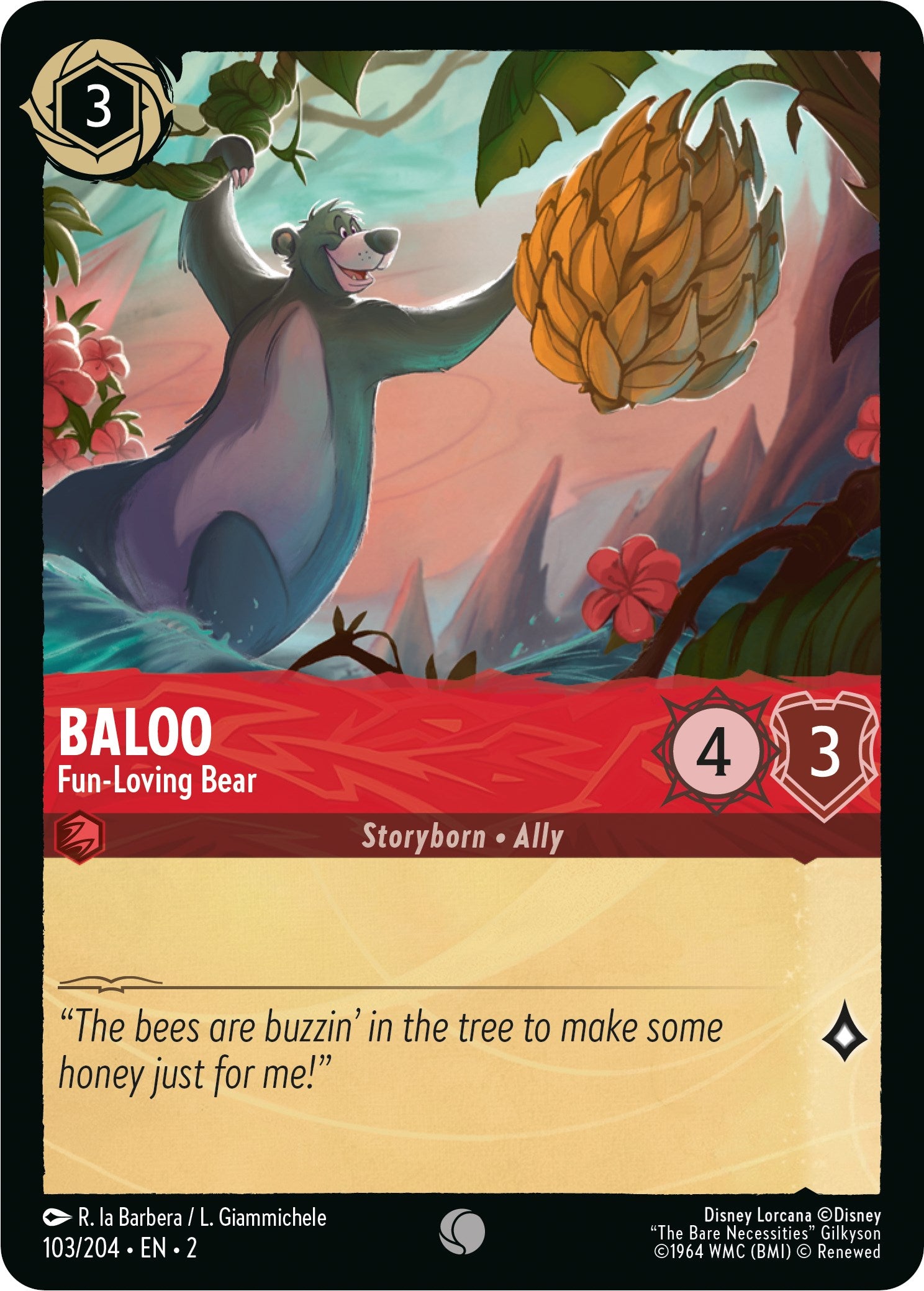 Baloo - Fun-Loving Bear (103/204) [Rise of the Floodborn] | Fandemonia Ltd