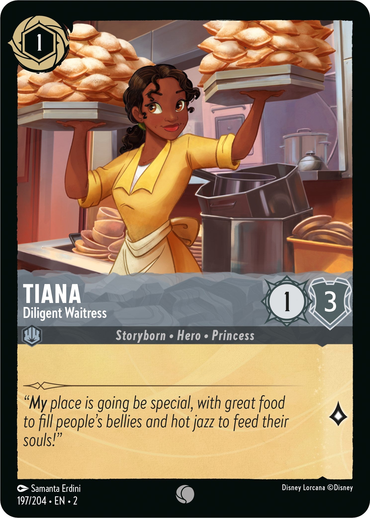 Tiana - Diligent Waitress (197/204) [Rise of the Floodborn] | Fandemonia Ltd