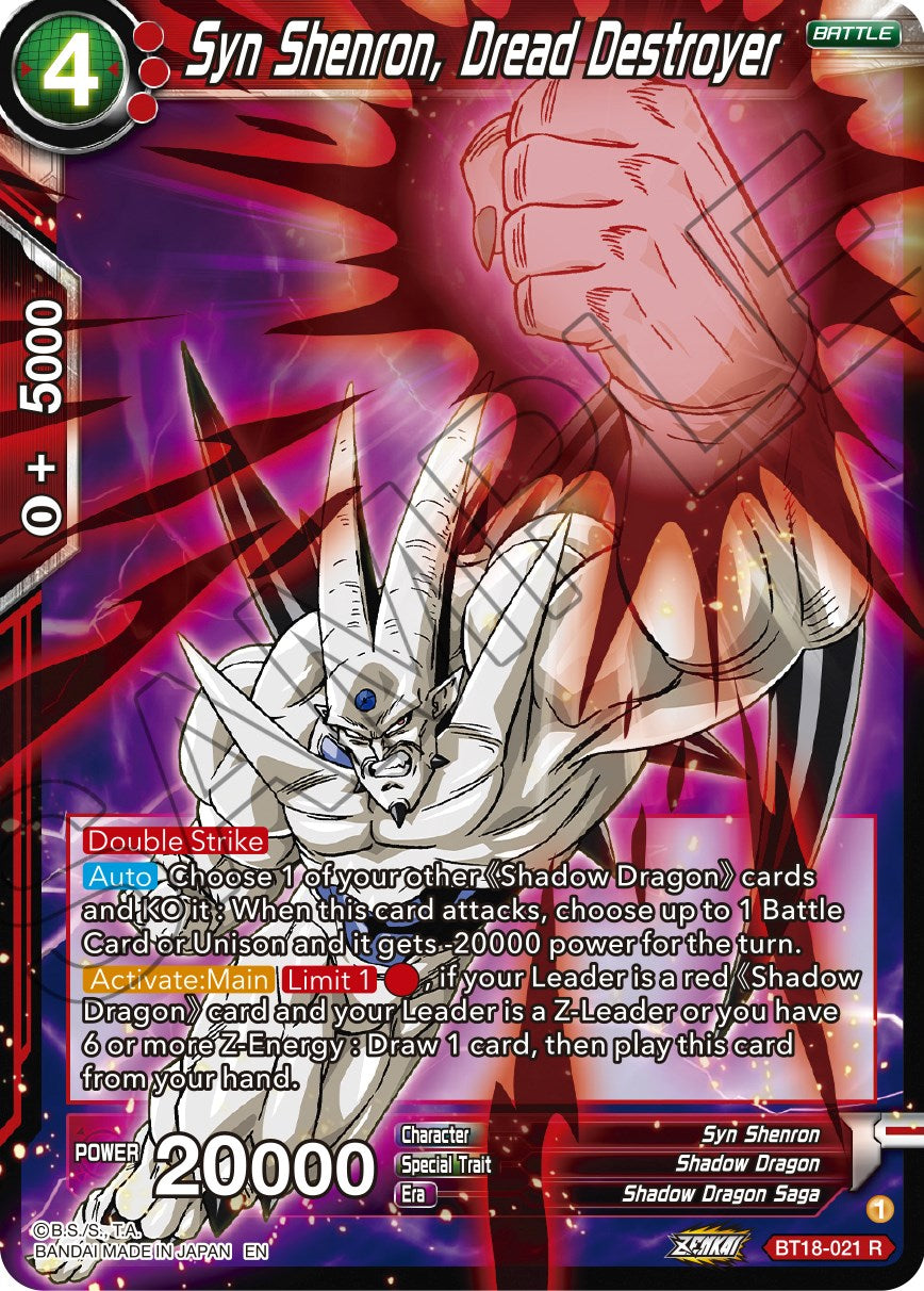 Syn Shenron, Dread Destroyer (BT18-021) [Dawn of the Z-Legends] | Fandemonia Ltd