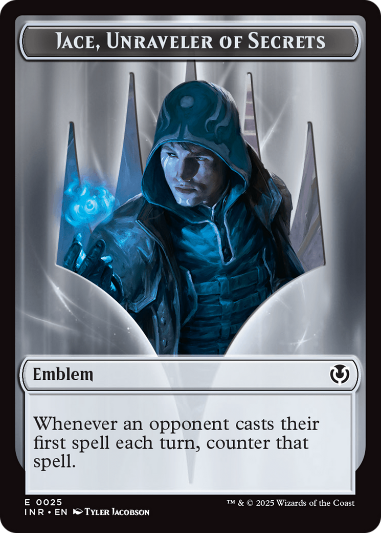 Human Wizard // Emblem - Jace, Unraveler of Secrets Double-Sided Token [Innistrad Remastered Tokens] | Fandemonia Ltd