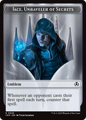 Human Wizard // Emblem - Jace, Unraveler of Secrets Double-Sided Token [Innistrad Remastered Tokens] | Fandemonia Ltd