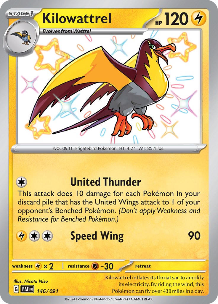 Kilowattrel (146/091) [Scarlet & Violet: Paldean Fates] | Fandemonia Ltd