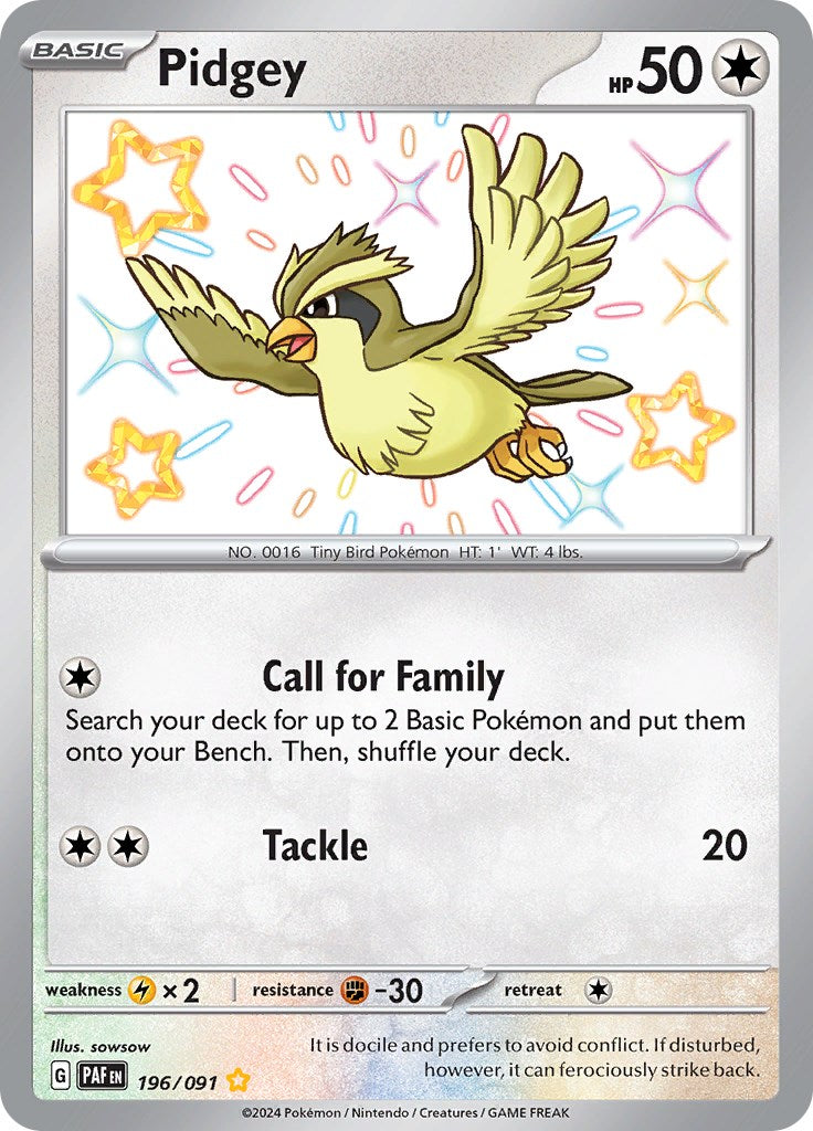 Pidgey (196/091) [Scarlet & Violet: Paldean Fates] | Fandemonia Ltd