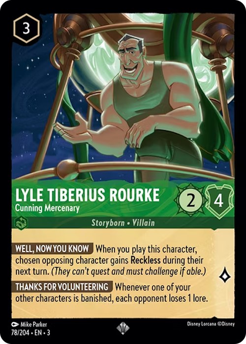 Lyle Tiberius Rourke - Cunning Mercenary (78/204) [Into the Inklands] | Fandemonia Ltd