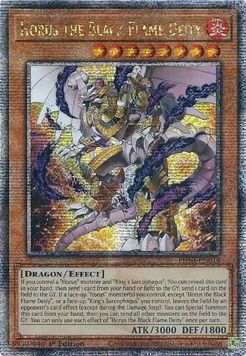 Horus the Black Flame Deity [PHNI-EN018] Quarter Century Secret Rare | Fandemonia Ltd