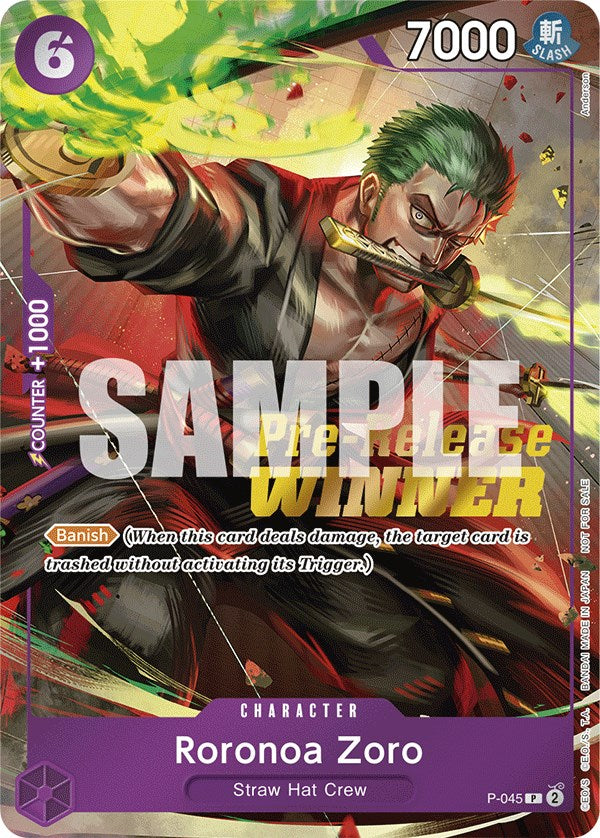 Roronoa Zoro (OP-06 Pre-Release Tournament) [Winner] [One Piece Promotion Cards] | Fandemonia Ltd