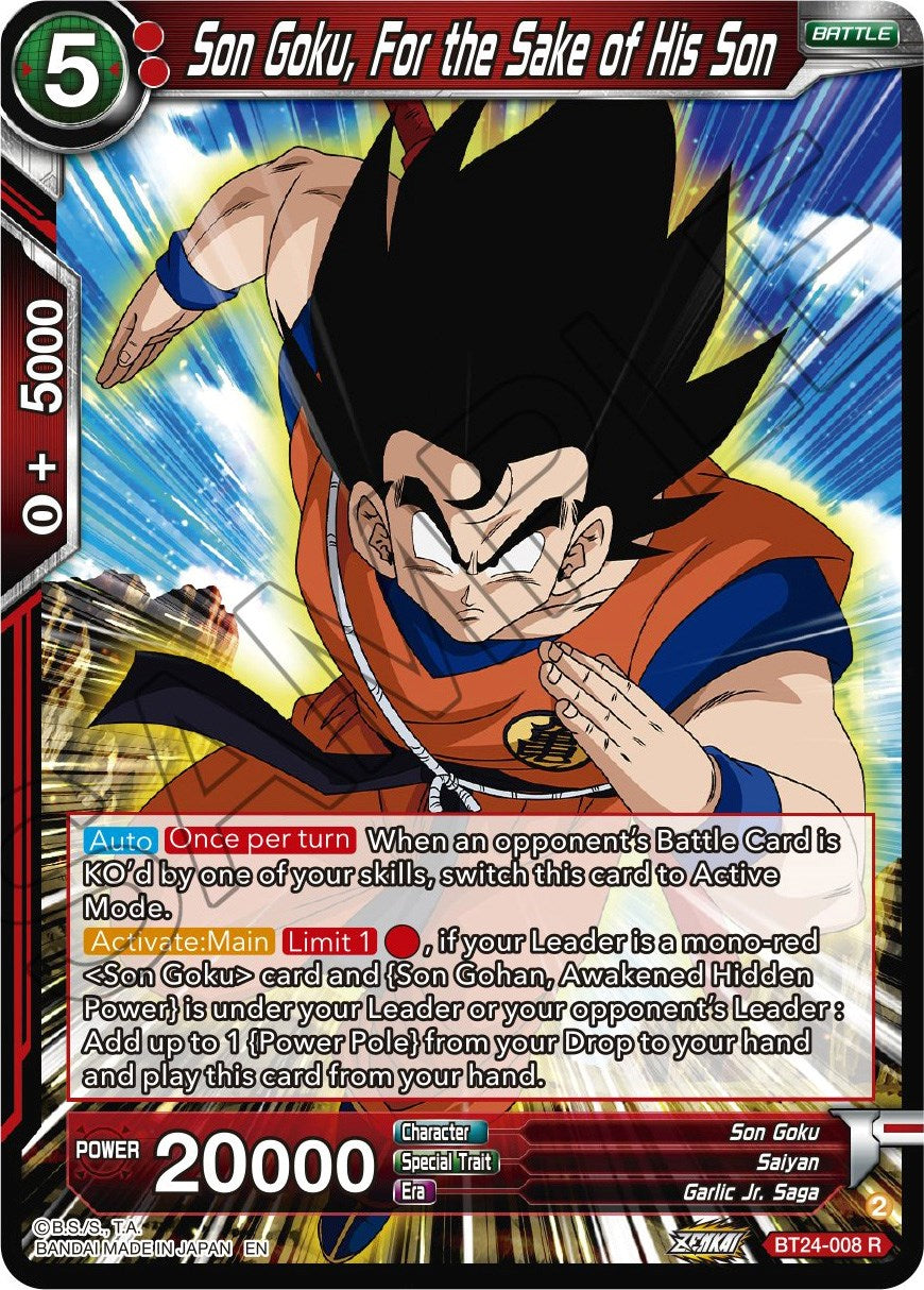 Son Goku, For the Sake of His Son (BT24-008) [Beyond Generations] | Fandemonia Ltd