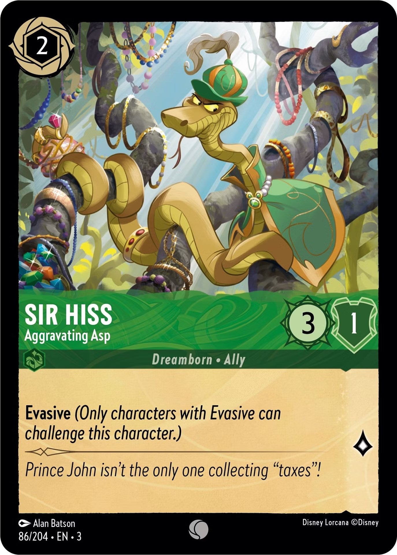 Sir Hiss - Aggravating Asp (86/204) [Into the Inklands] | Fandemonia Ltd