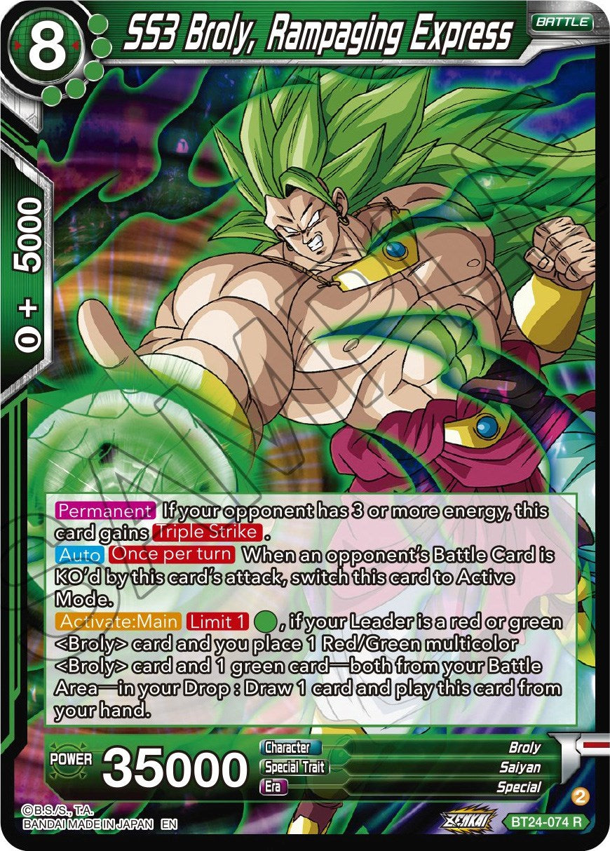 SS3 Broly, Rampaging Express (BT24-074) [Beyond Generations] | Fandemonia Ltd