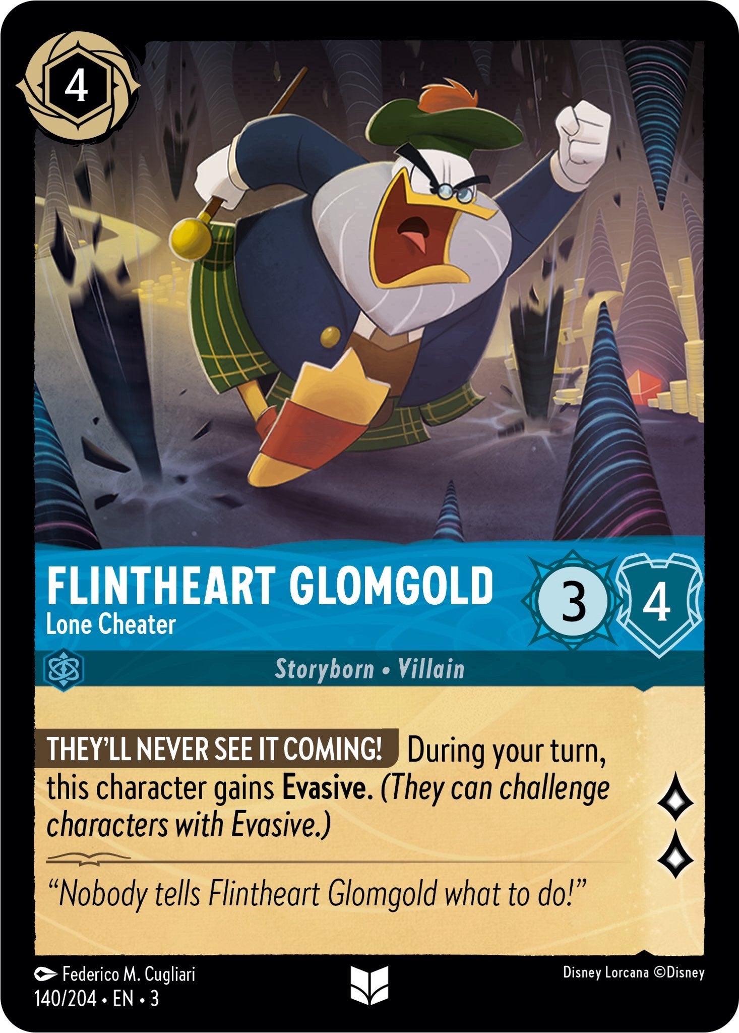 Flintheart Glomgold - Lone Cheater (140/204) [Into the Inklands] | Fandemonia Ltd