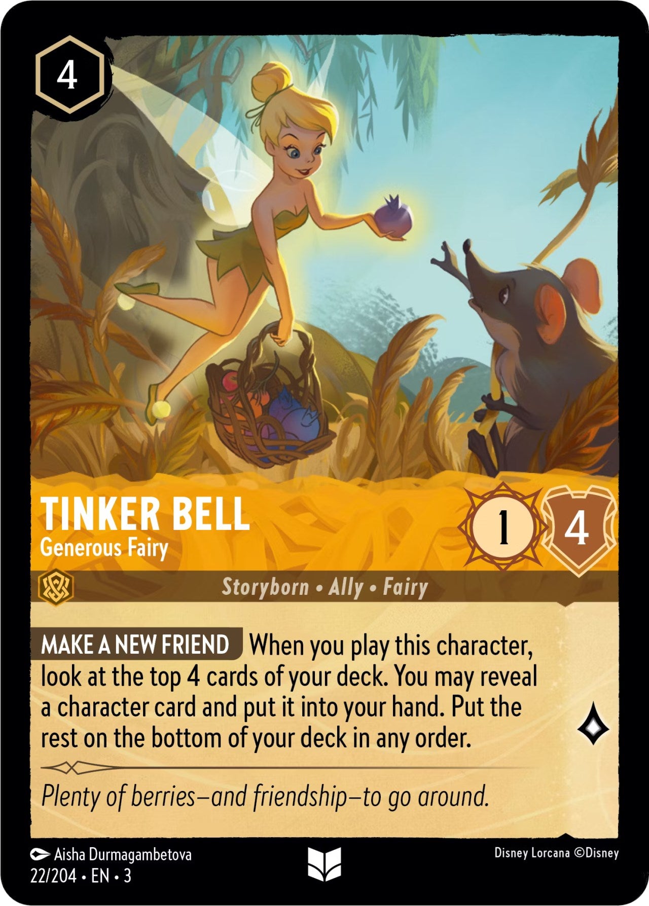 Tinker Bell - Generous Fairy (22/204) [Into the Inklands] | Fandemonia Ltd