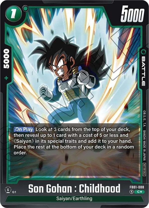 Son Gohan : Childhood (FB01-088) (Tournament Pack 01) [Fusion World Tournament Cards] | Fandemonia Ltd