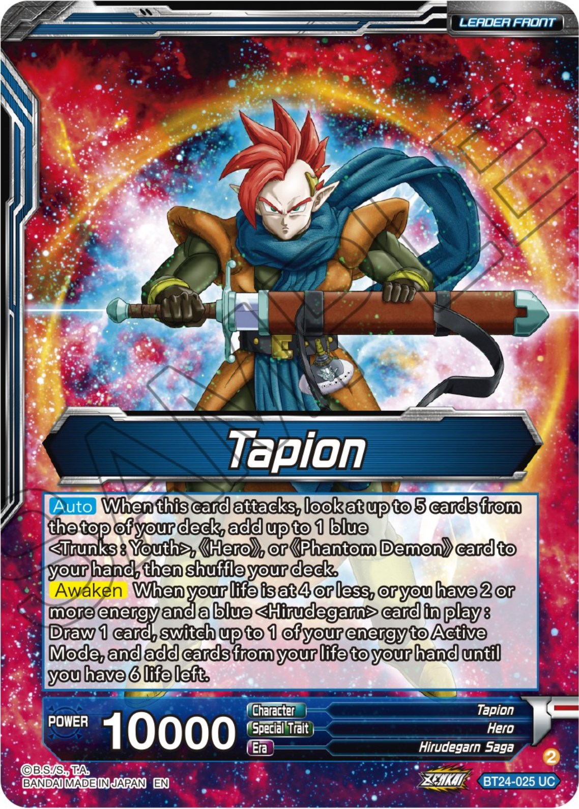 Tapion // Tapion, Hero Revived in the Present (BT24-025) [Beyond Generations] | Fandemonia Ltd
