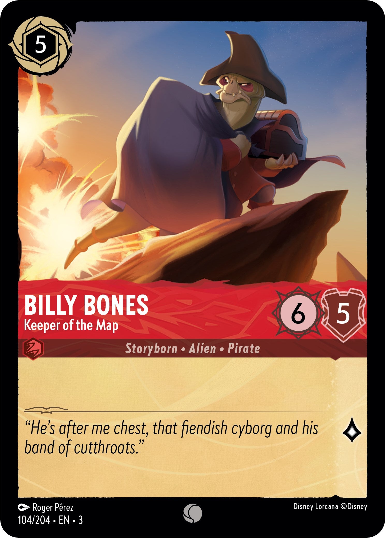 Billy Bones - Keeper of the Map (104/204) [Into the Inklands] | Fandemonia Ltd