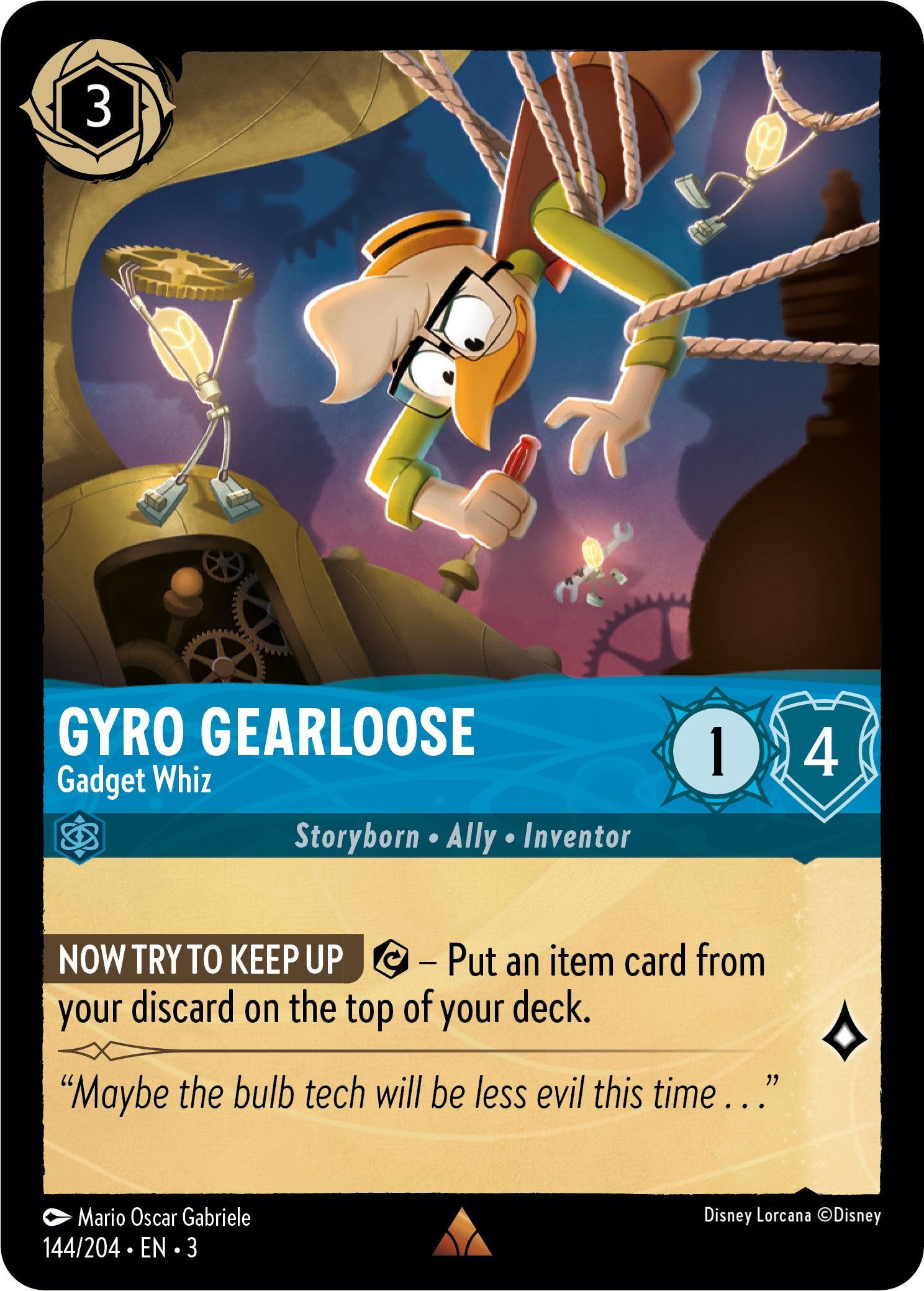 Gyro Gearloose - Gadget Whiz (144//204) [Into the Inklands] | Fandemonia Ltd