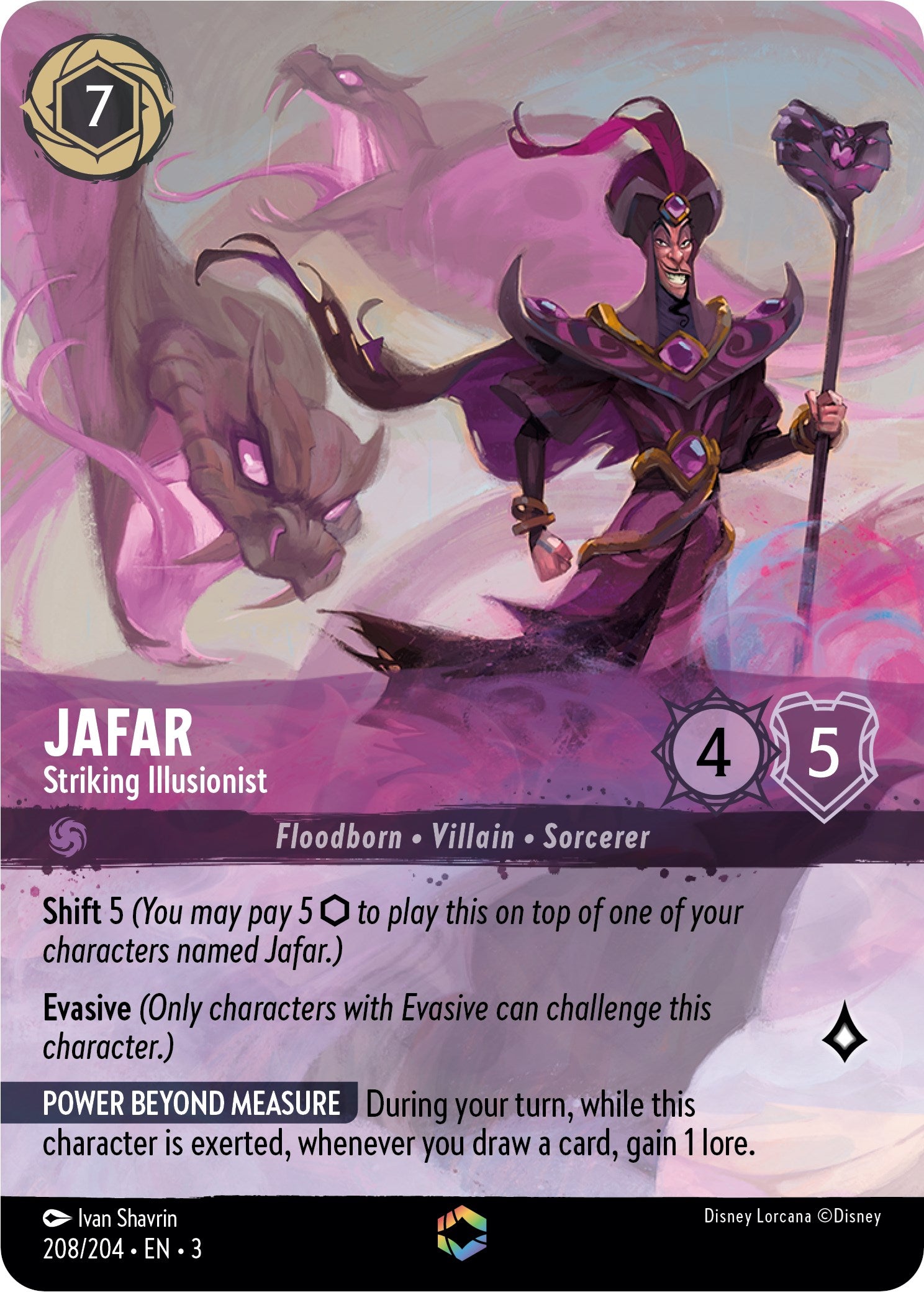 Jafar - Striking Illusionist (Alternate Art) (208/204) [Into the Inklands] | Fandemonia Ltd