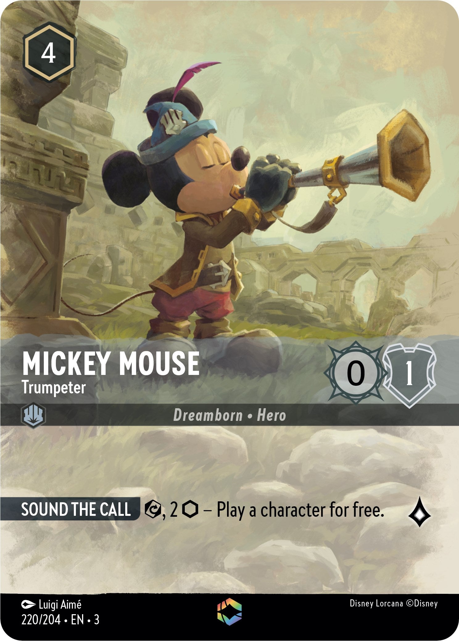 Mickey Mouse -Trumpeter (Alternate Art) (220/204) [Into the Inklands] | Fandemonia Ltd