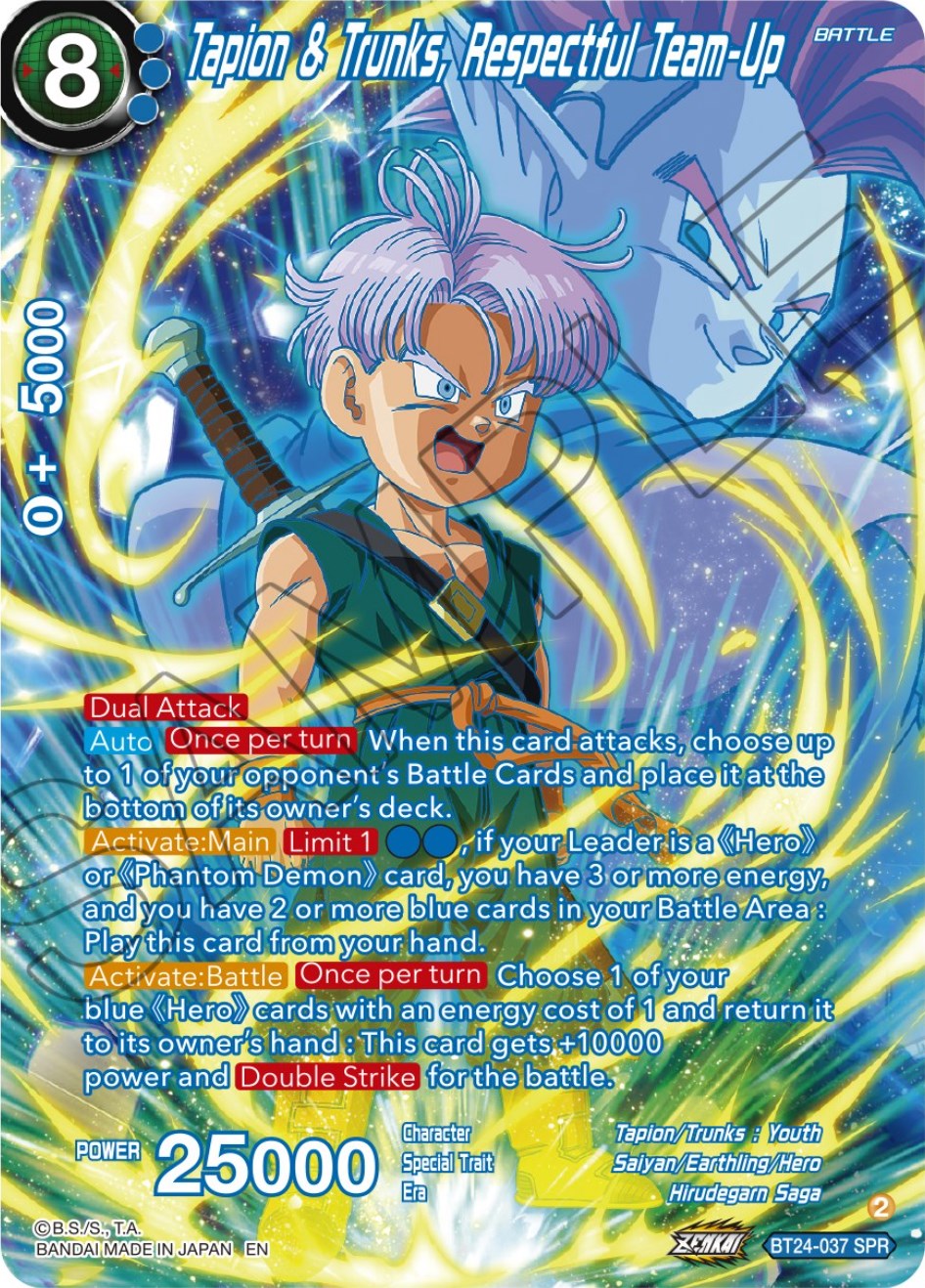 Tapin & Trunks, Respectful Team-Up (SPR) (BT24-037) [Beyond Generations] | Fandemonia Ltd