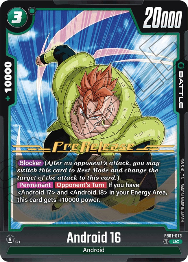 Android 16 (FB01-073) [Awakened Pulse Pre-Release Cards] | Fandemonia Ltd