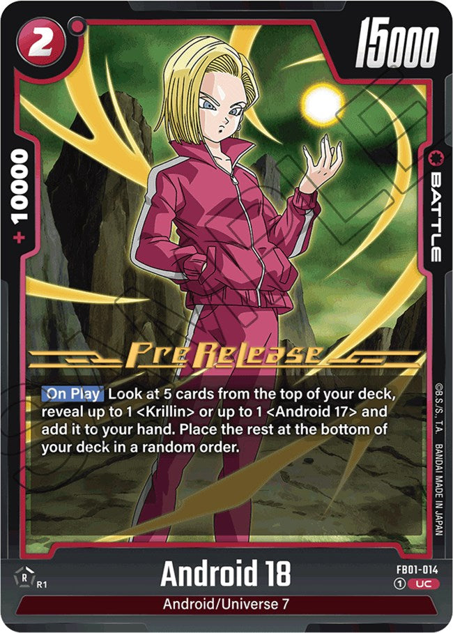 Android 18 (FB01-014) [Awakened Pulse Pre-Release Cards] | Fandemonia Ltd