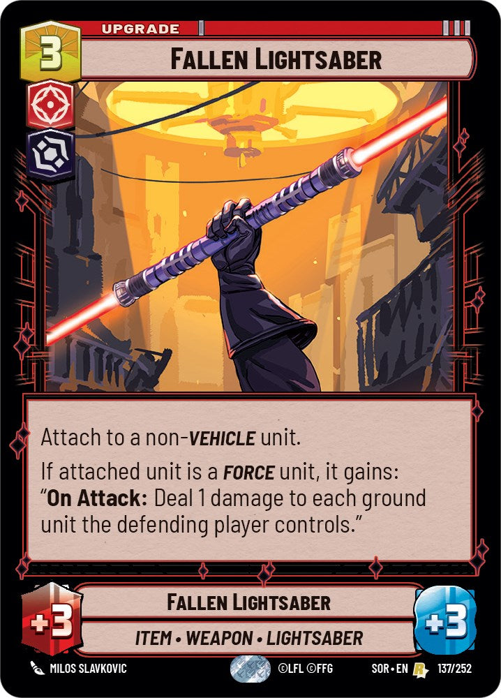 Fallen Lightsaber (137/252) [Spark of Rebellion] | Fandemonia Ltd