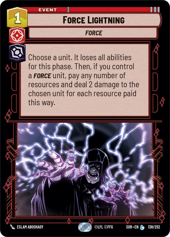 Force Lightning (138/252) [Spark of Rebellion] | Fandemonia Ltd