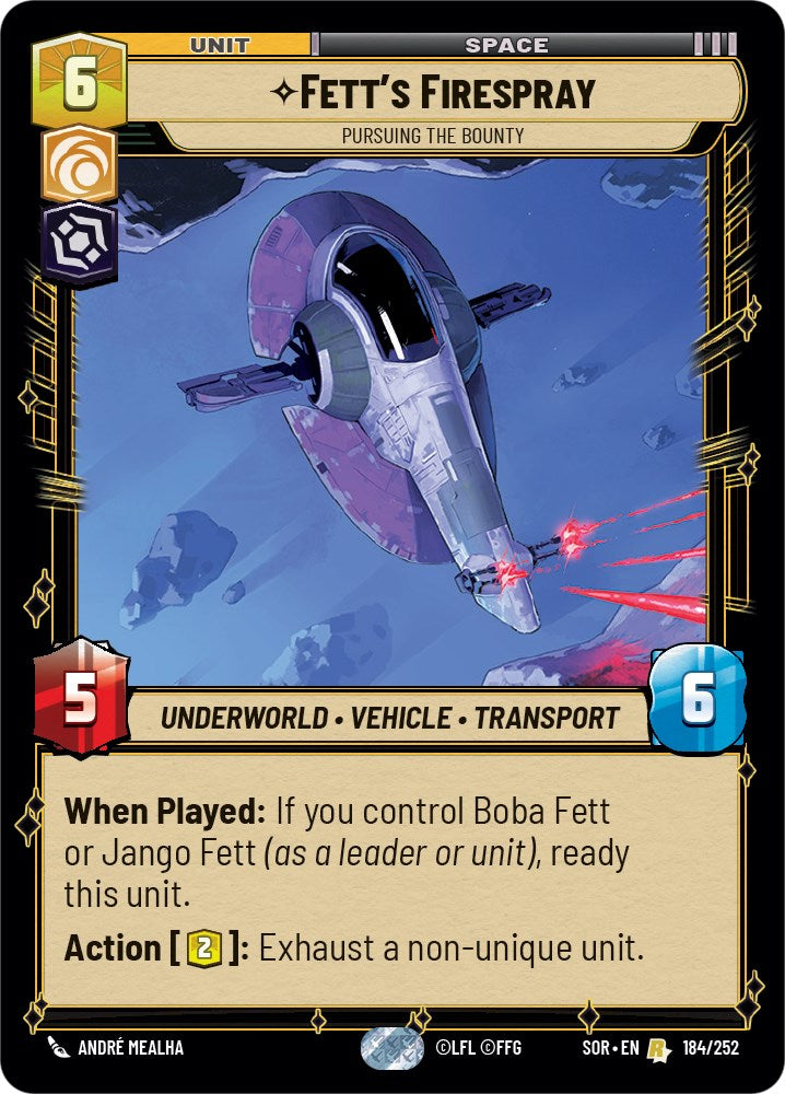 Fett's Firespray - Pursuing the Bounty (184/252) [Spark of Rebellion] | Fandemonia Ltd